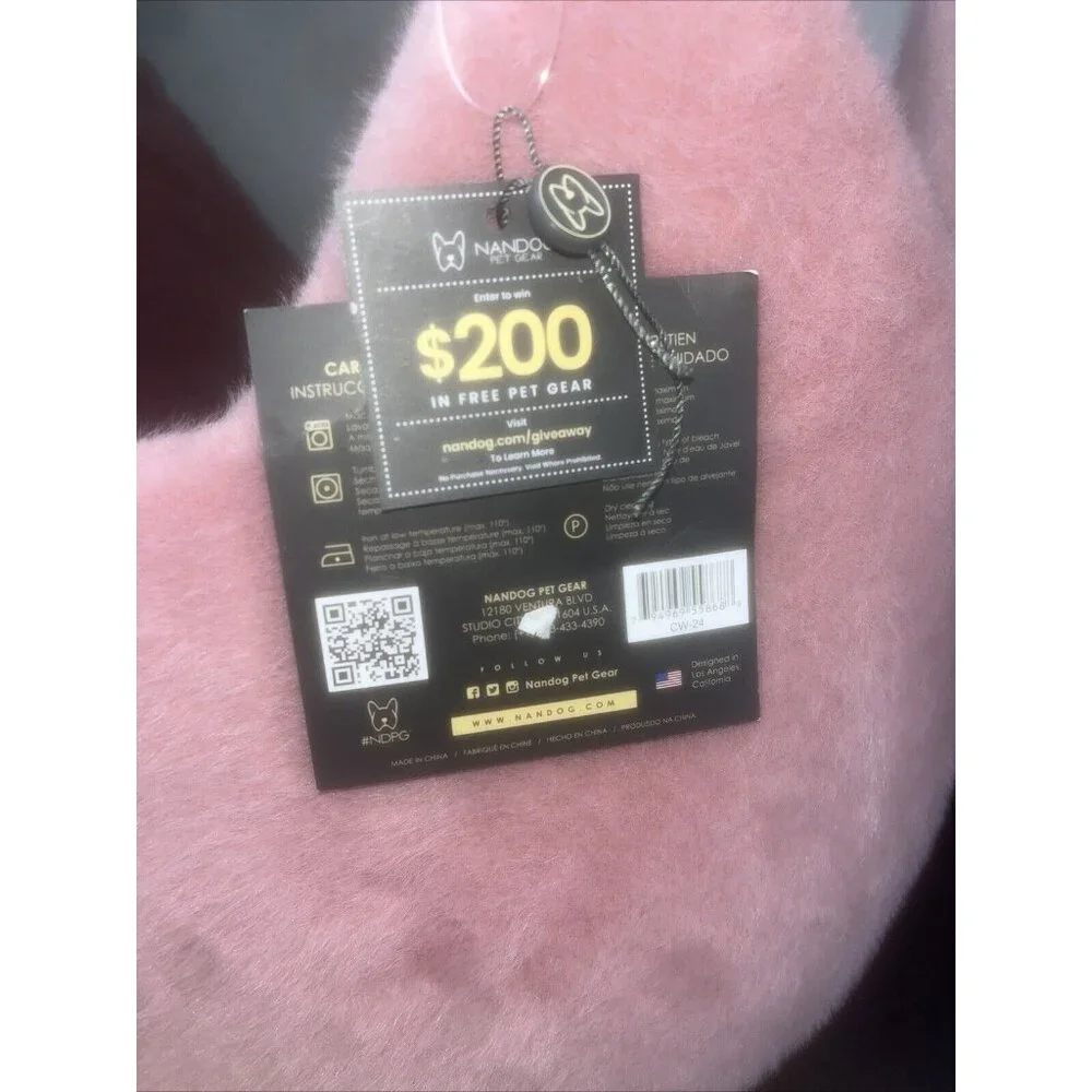 NEW NANDOG Cloud Crown Blush Pink Dog/Cat Pet Bed Barbie and Grey Plush/Mesh Bed